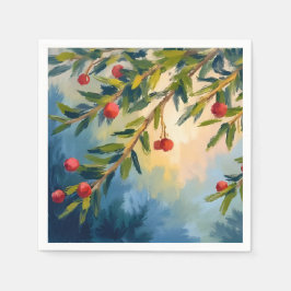 Servilleta De Papel Bayas y Verdor | Feliz Navidad
