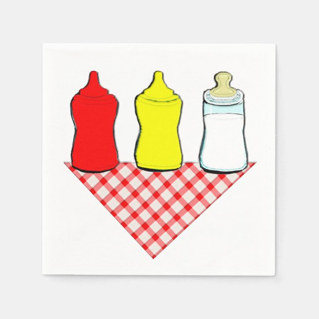 Servilleta De Papel BBQ Baby Shower Napkins (Anverso)