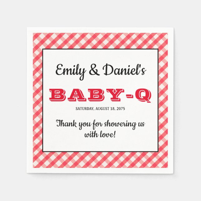Servilleta De Papel BBQ Baby Shower Napkins (Anverso)