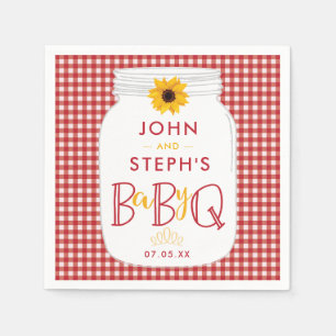 Servilleta De Papel BBQ Baby Shower Napkins, BaByQ Barbeque Fiesta