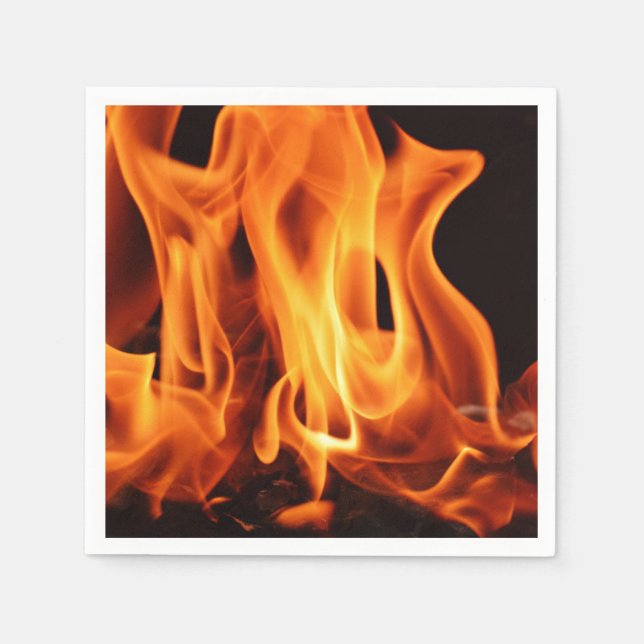 Servilleta De Papel BBQ Grill Cookout Flames (Anverso)