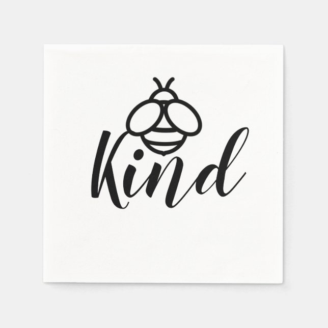 Servilleta De Papel Be Kind diseño simple y lindo de abejas (Anverso)