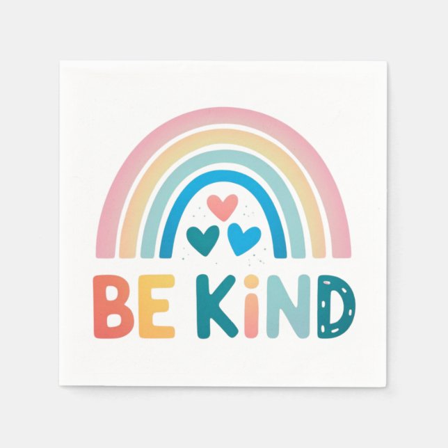 Servilleta De Papel Be Kind Rainbow (Anverso)
