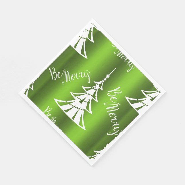 Servilleta De Papel Be Merry Green Navidades (Esquina)
