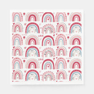 Servilleta De Papel Be My Día de San Valentín Rainbow