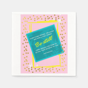 Servilleta De Papel Be Still Citation Pink Green paper Napkins