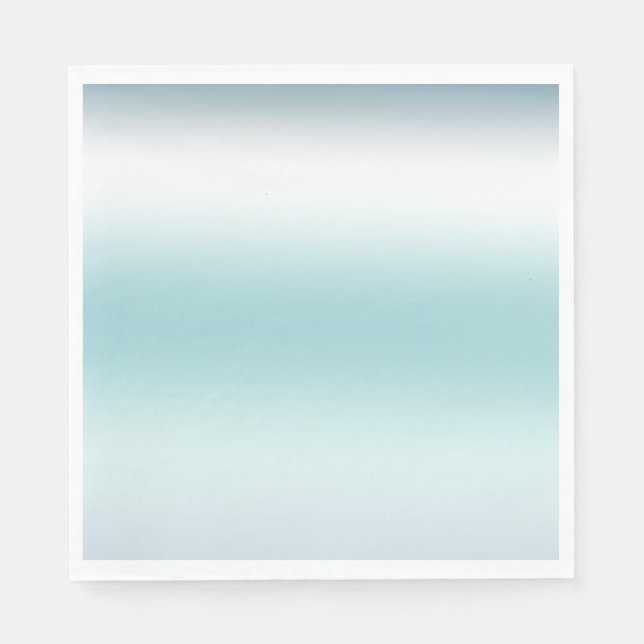 Servilleta De Papel Beach Aqua Blue Ombre (Anverso)