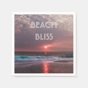 Servilleta De Papel Beach Bliss Tropical Paradise Sunset Editable