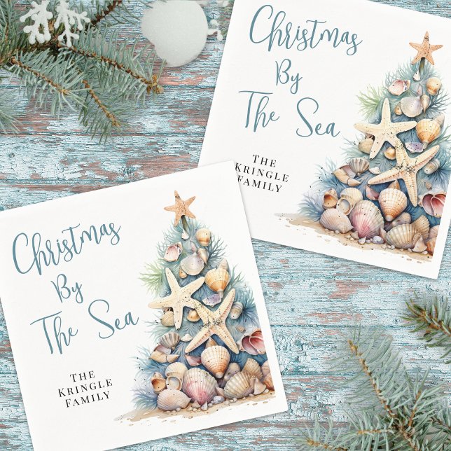 Servilleta De Papel Beach Christmas Party (Beach Christmas Party Napkins)