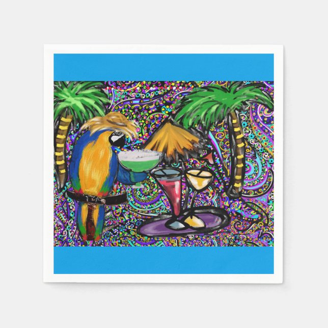 Servilleta De Papel Beach Fiesta Parrot (Anverso)