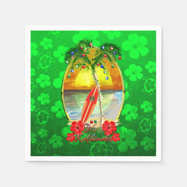 Servilleta De Papel Beach Mele Kalikimaka (Anverso)