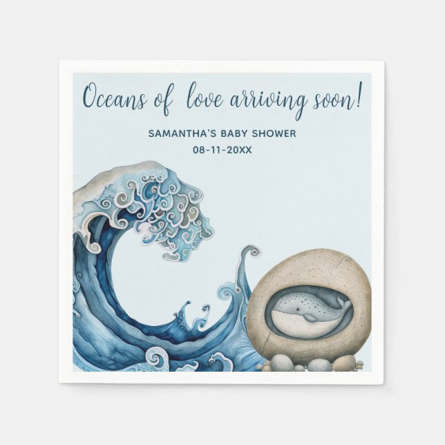 Servilleta De Papel Beach Ocean baby (Anverso)