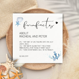 Servilleta De Papel Beach Ocean Boda Script Simple Fun Facts