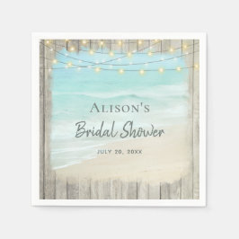 Servilleta De Papel Beach Ocean Rustic Wood Bridal Shower
