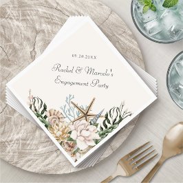 Servilleta De Papel Beach Seashells Floral Palm Wedding Ducha Fiesta
