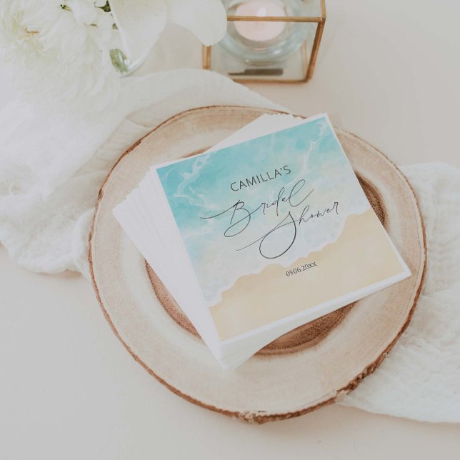 Servilleta De Papel Beach Summer Ocean Bridal Shower (Subido por el creador)