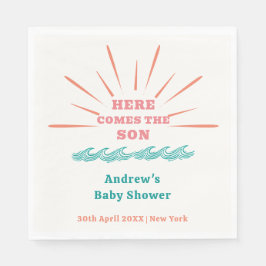 Servilleta De Papel Beach Sunshine Here Viene The Son Baby Shower