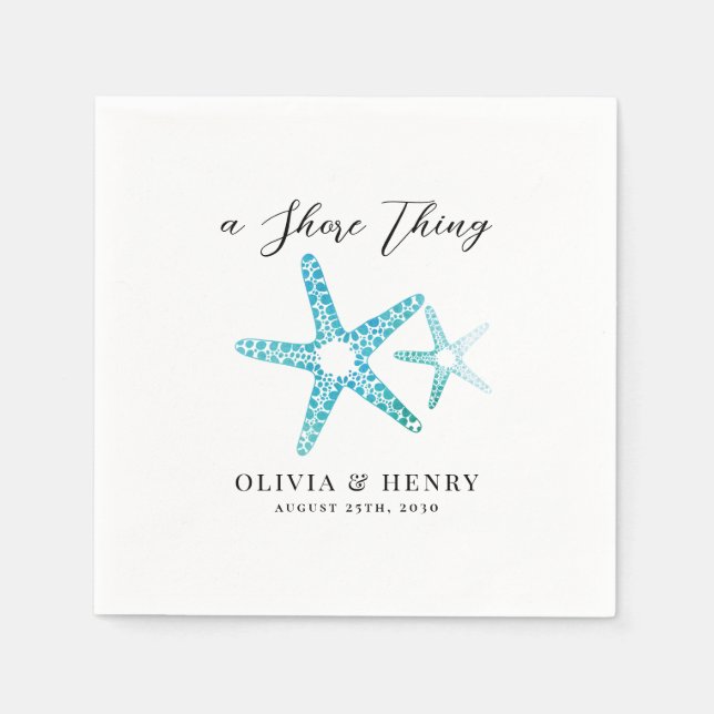 Servilleta De Papel Beach Wedding "A Shore Thing" Starfish (Anverso)