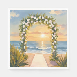 Servilleta De Papel Beach Wedding Arch Floral Watercolor