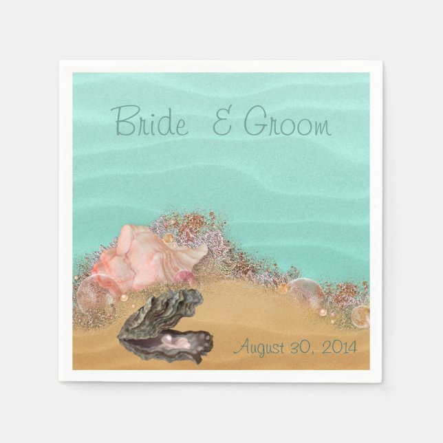 Servilleta De Papel Beach Wedding Sandy Shore (Anverso)