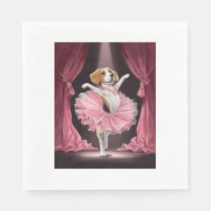 Servilleta De Papel Beagle Bailarina - Baile Divertido de Perro