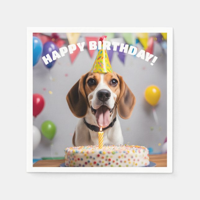 Servilleta De Papel Beagle Birthday Party (Anverso)