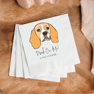 Servilleta De Papel Beagle Dog Bebe On Me Dog Personalizado Cocktail N