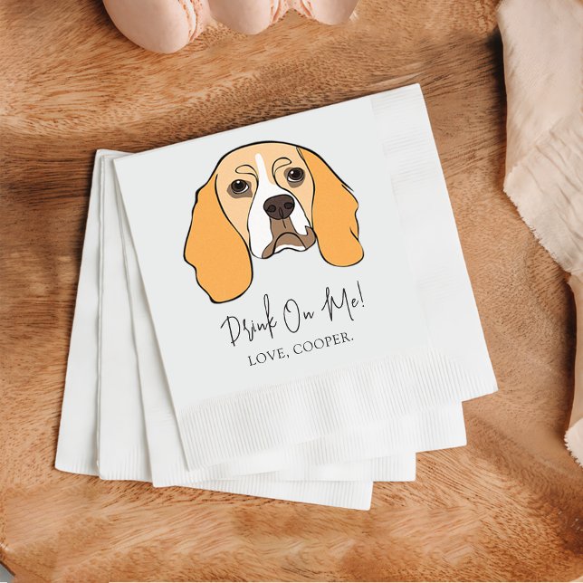 Servilleta De Papel Beagle Dog Bebe On Me Dog Personalizado Cocktail N (Subido por el creador)