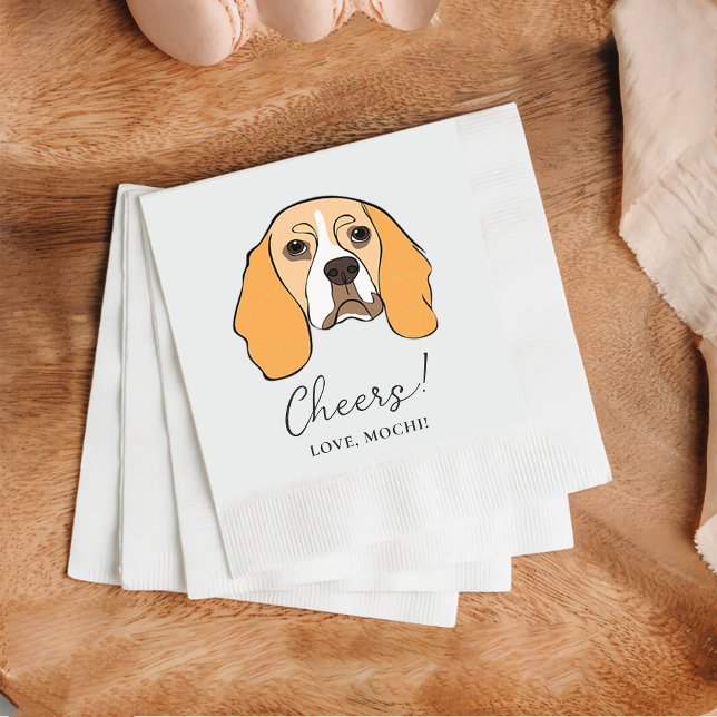 Servilleta De Papel Beagle Dog Cheers Perro Personalizado Cocktail Nap (Subido por el creador)
