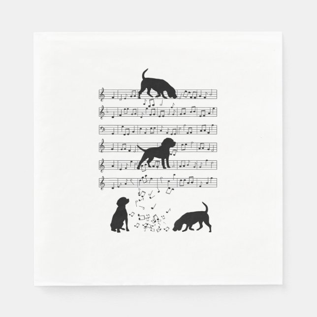 Servilleta De Papel Beagle dog Music Note Clef Musician Beagle do (Anverso)