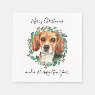 Servilleta De Papel Beagle Elegant Dog Feliz Navidad