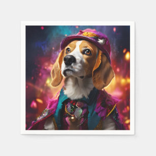 Servilleta De Papel Beagle en un Gorra rosado