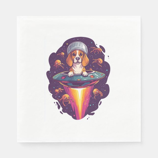 Servilleta De Papel Beagle - Encuentro Intergaláctico de Perros (Anverso)