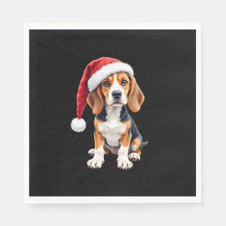 Servilleta De Papel Beagle Navidades Perro camiseta de manga larga