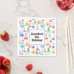 Servilleta De Papel Beakers and Flask Fun Science Pattern Cumpleaños<br><div class="desc">Las servilletas de papel con un patrón divertido y colorido. Los investigadores científicos vivirán con vasos y frascos de diferentes formas y tamaños en colores alegres y brillantes.</div>