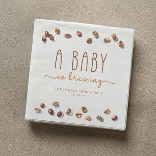Servilleta De Papel Bean De Café: Un Bebé Está Preparando Baby Shower