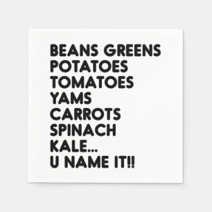 Servilleta De Papel Beans Green Potates U Name It Vegan Thankending