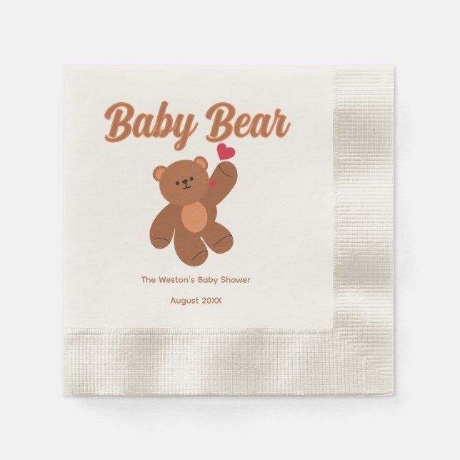 Servilleta De Papel Bear Baby Shower - Ducha de Embarazo con Clásica
