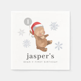 Servilleta De Papel Bear Balloon Santa Hat