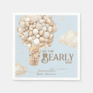Servilleta De Papel Bear Bear Bearly Wait Boy Baby Shower