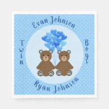 Bear Boy Twins Napkins de papel