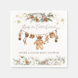 Servilleta De Papel Bear ClothestLine Frío fuera de Baby Shower
