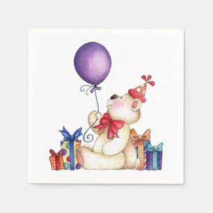 Servilleta De Papel Bear de cumpleaños