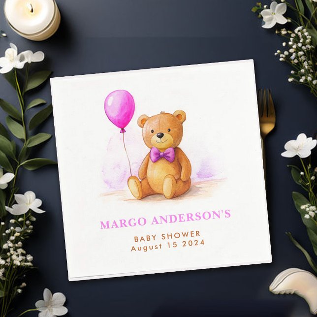 Servilleta De Papel Bear de Oso de Teddy Balloon Pastel Baby Shower ma (Subido por el creador)