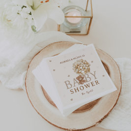 Servilleta De Papel Bear Gold Balloons Baby Shower