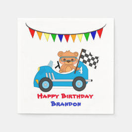 Servilleta De Papel Bear Race Birday Boy
