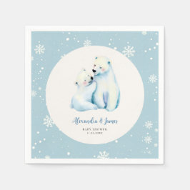 Servilleta De Papel Bear Wait Polar Mammy Bear Cub Baby Boy Shower