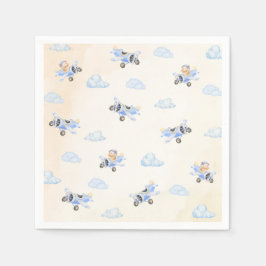 Servilleta De Papel Bearly Wait Baby Shower Flying Bear & Cloud 