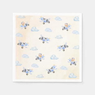 Servilleta De Papel Bearly Wait Baby Shower Oso Volador y Nube 