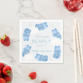 Servilleta De Papel Bearly Wait Blue Gummy Bear Boy Baby Shower